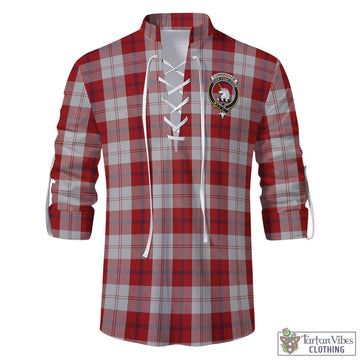 Cunningham Dress Tartan Men's Scottish Traditional Jacobite Ghillie Kilt Shirt with Family Crest