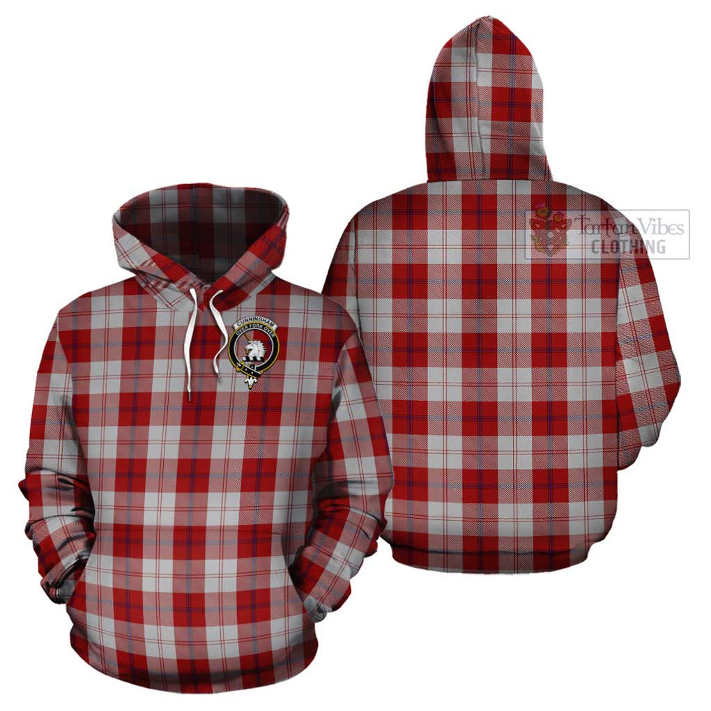 Cunningham Dress Tartan Cotton Hoodie with Family Crest Pullover Hoodie - Tartan Vibes Clothing