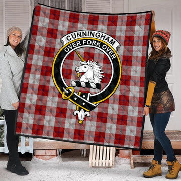 Cunningham Dress Tartan Quilt with Family Crest