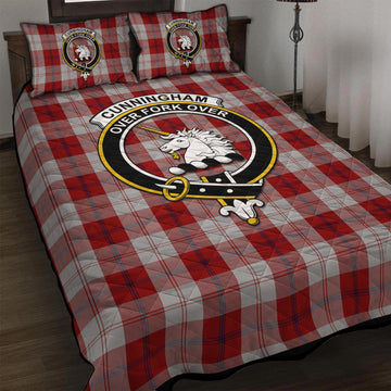 Cunningham Dress Tartan Quilt Bed Set with Family Crest