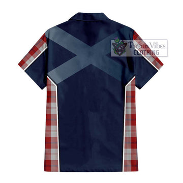 Cunningham Dress Tartan Short Sleeve Button Shirt with Family Crest and Lion Rampant Vibes Sport Style