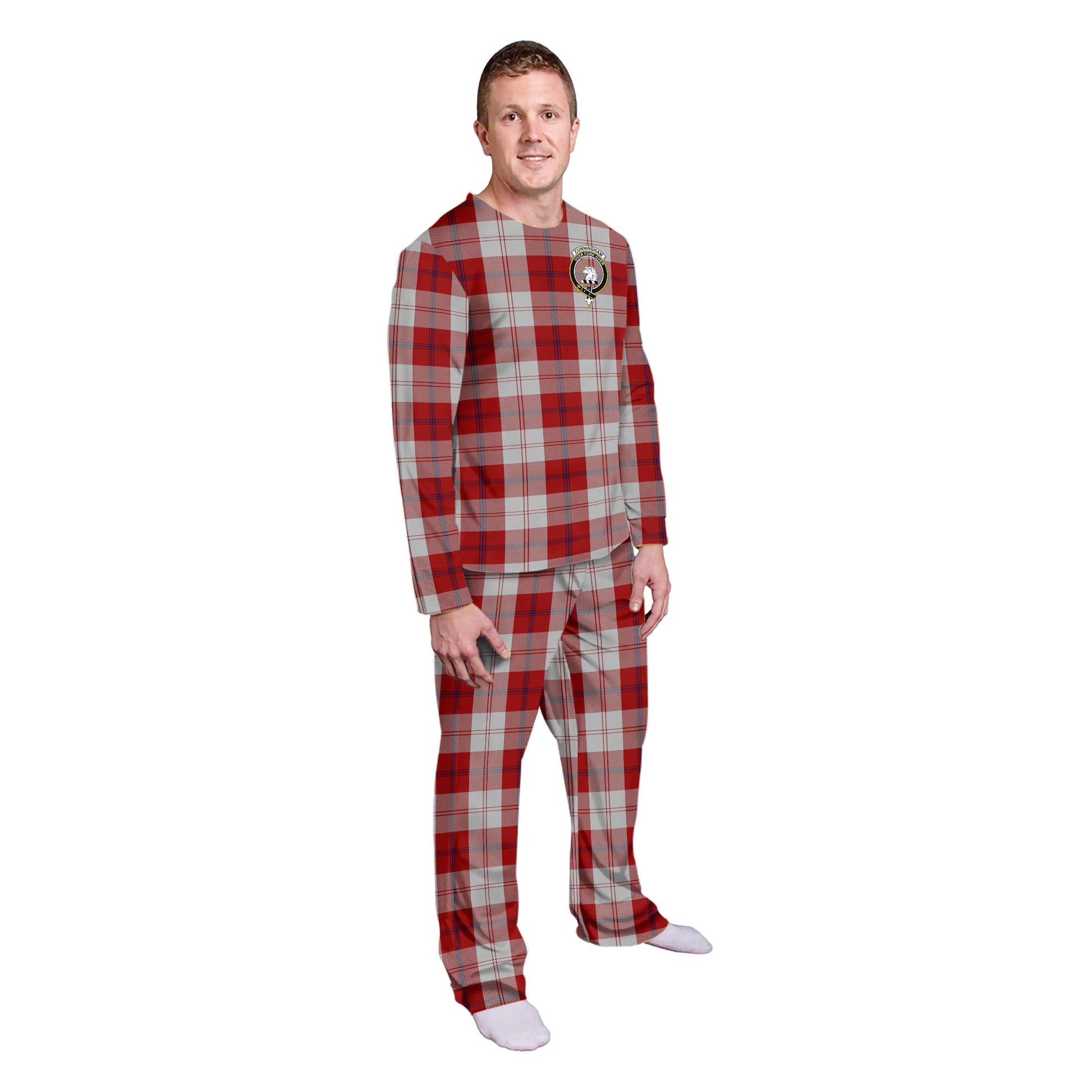 Cunningham Dress Tartan Pajamas Family Set with Family Crest - Tartan Vibes Clothing