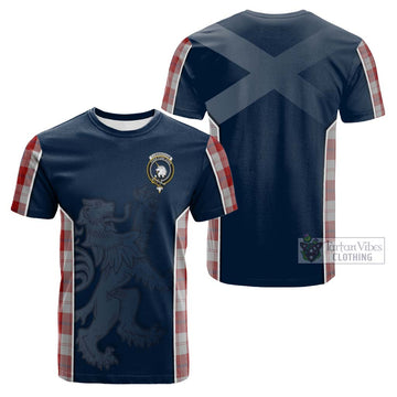 Cunningham Dress Tartan Cotton T-shirt with Family Crest and Lion Rampant Vibes Sport Style