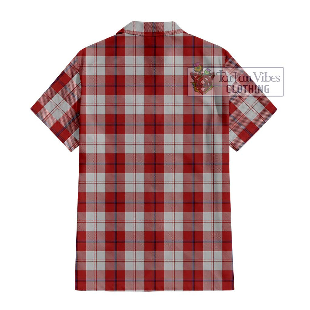 Cunningham Dress Tartan Short Sleeve Button Shirt with Family Crest DNA In Me Style - Tartanvibesclothing Shop