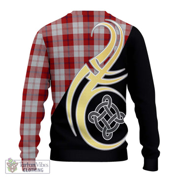 Cunningham Dress Tartan Ugly Sweater with Family Crest and Celtic Symbol Style