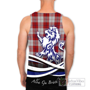 Cunningham Dress Tartan Men's Tank Top with Alba Gu Brath Regal Lion Emblem