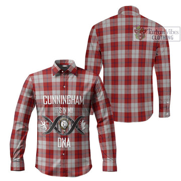 Cunningham Dress Tartan Long Sleeve Button Shirt with Family Crest DNA In Me Style