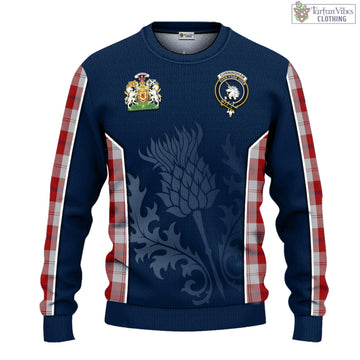 Cunningham Dress Tartan Knitted Sweatshirt with Family Crest and Scottish Thistle Vibes Sport Style