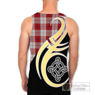 Cunningham Dress Tartan Men's Tank Top with Family Crest and Celtic Symbol Style