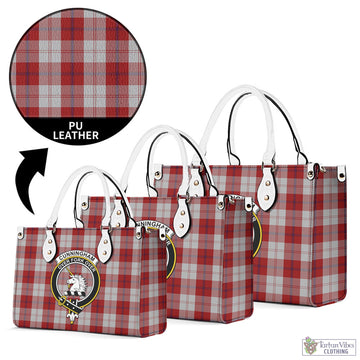 Cunningham Dress Tartan Luxury Leather Handbags with Family Crest