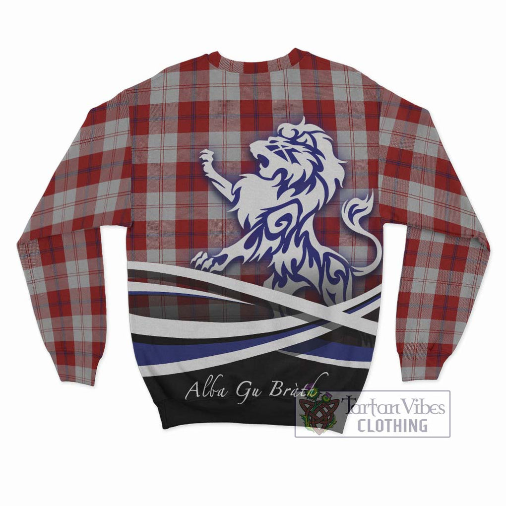 Cunningham Dress Tartan Sweatshirt with Alba Gu Brath Regal Lion Emblem - Tartanvibesclothing Shop