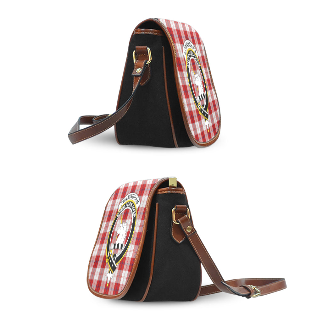 Cunningham Dress Tartan Saddle Bag with Family Crest - Tartan Vibes Clothing