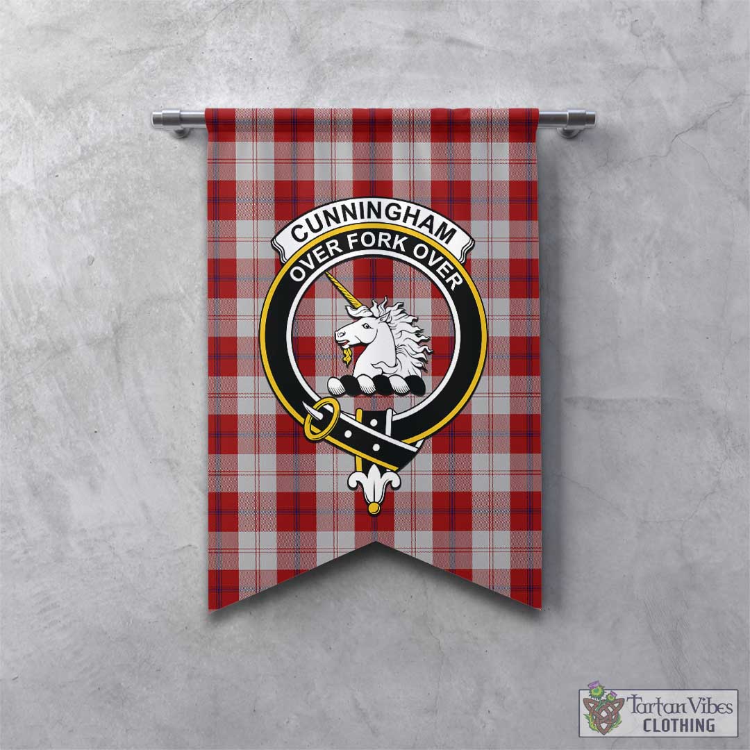 Tartan Vibes Clothing Cunningham Dress Tartan Gonfalon, Tartan Banner with Family Crest