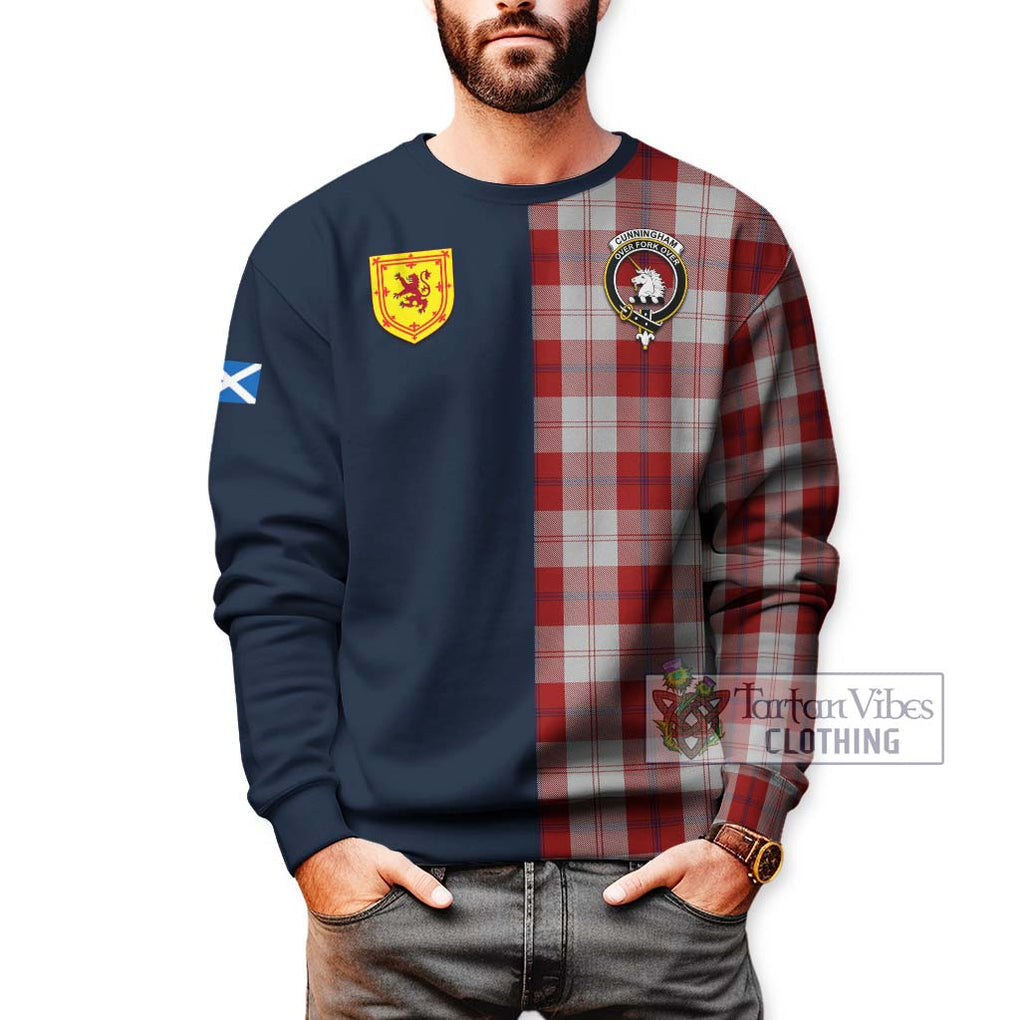 Tartan Vibes Clothing Cunningham Dress Tartan Sweatshirt with Scottish Lion Royal Arm Half Style