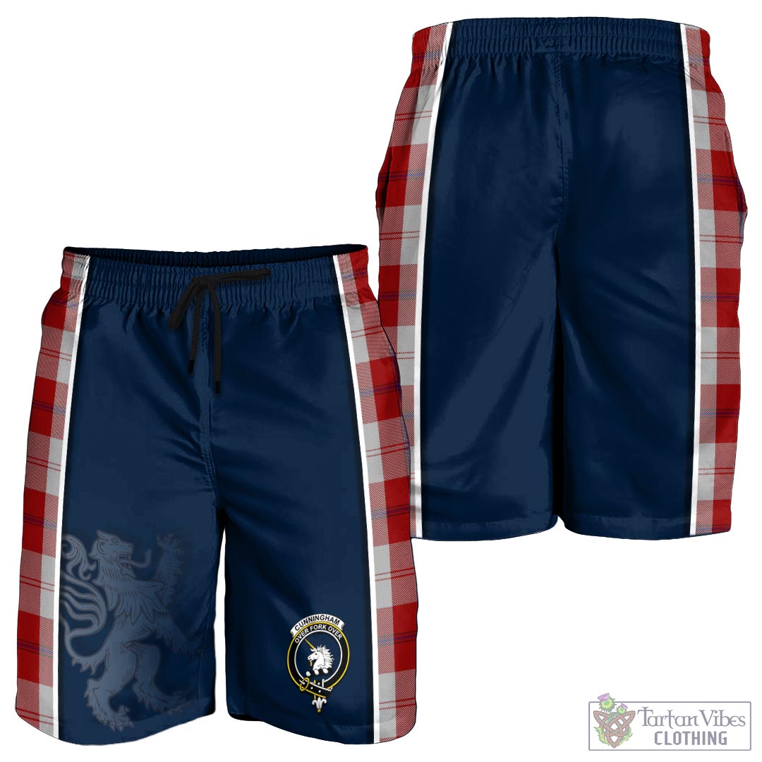 Tartan Vibes Clothing Cunningham Dress Tartan Men's Shorts with Family Crest and Lion Rampant Vibes Sport Style