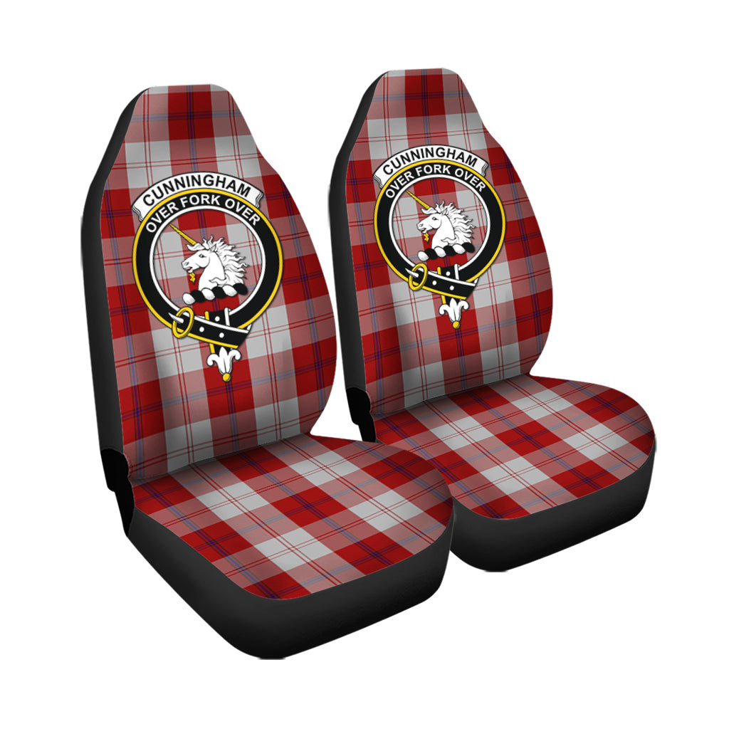 Cunningham Dress Tartan Car Seat Cover with Family Crest - Tartanvibesclothing