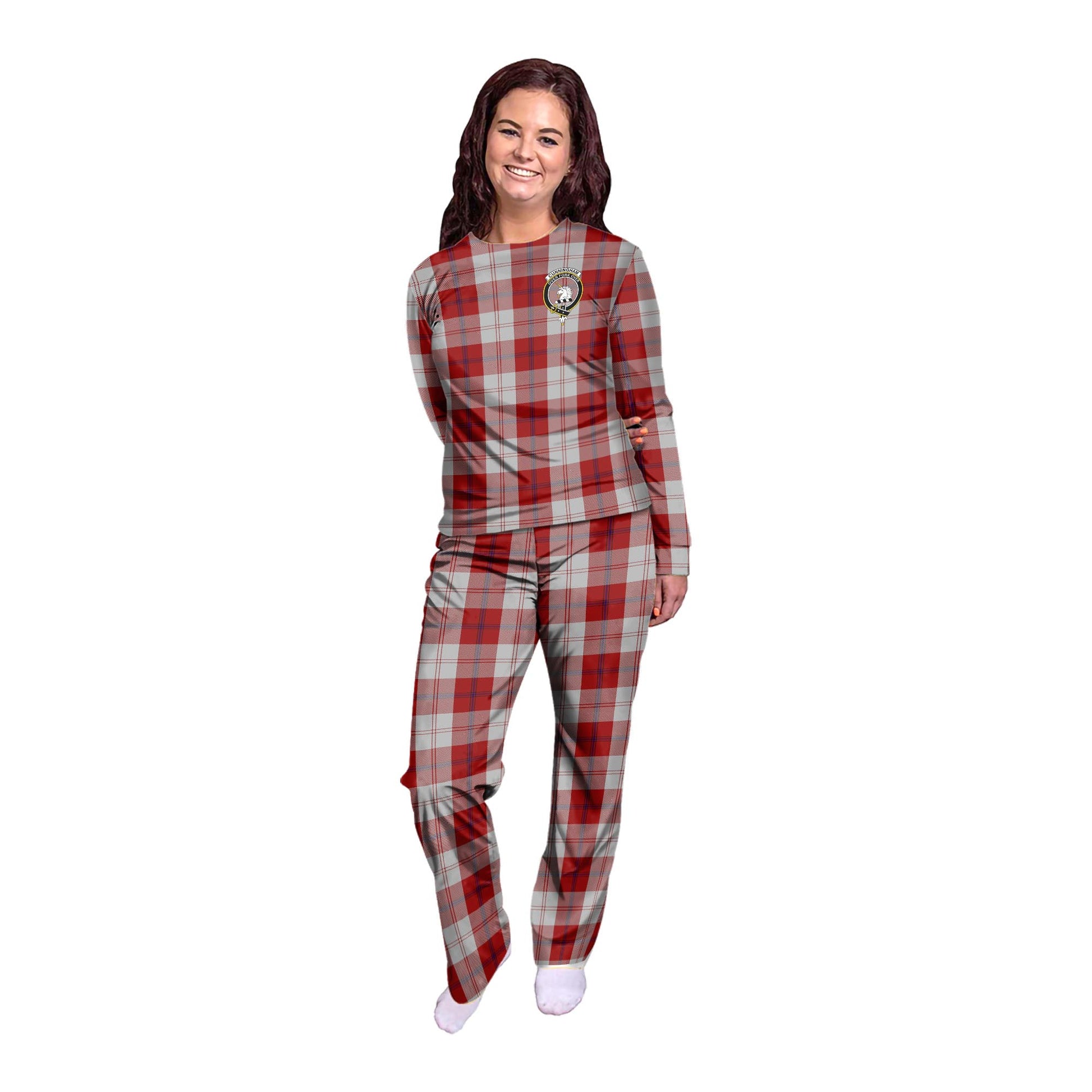 Cunningham Dress Tartan Pajamas Family Set with Family Crest - Tartan Vibes Clothing