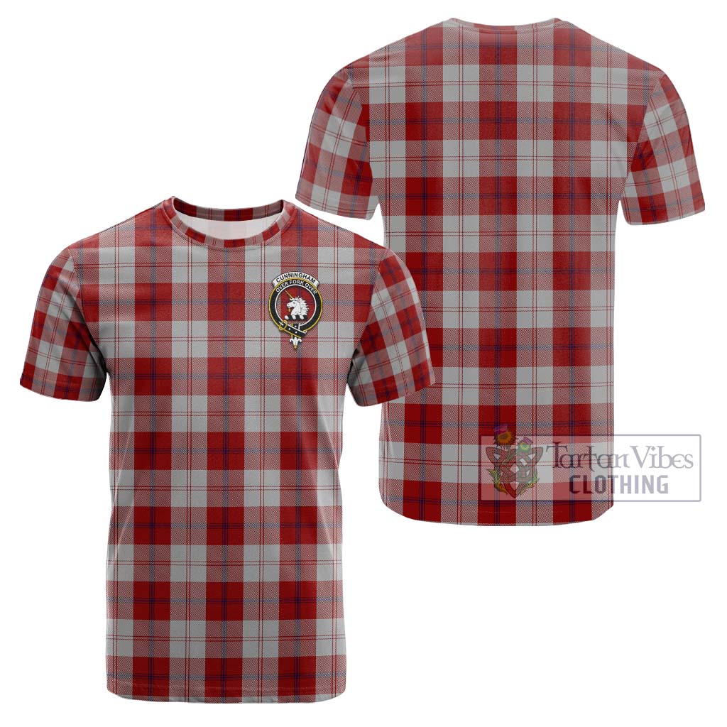 Tartan Vibes Clothing Cunningham Dress Tartan Cotton T-Shirt with Family Crest