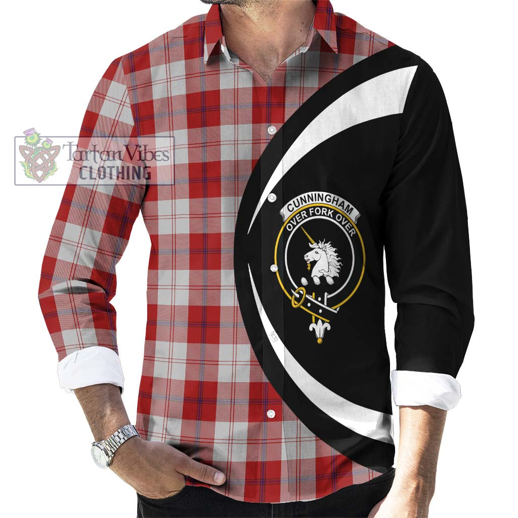 Tartan Vibes Clothing Cunningham Dress Tartan Long Sleeve Button Up with Family Crest Circle Style