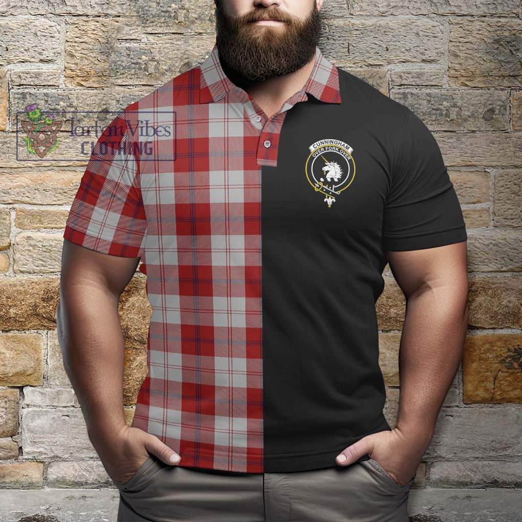 Cunningham Dress Tartan Polo Shirt with Family Crest and Half Of Me Style - Tartanvibesclothing Shop