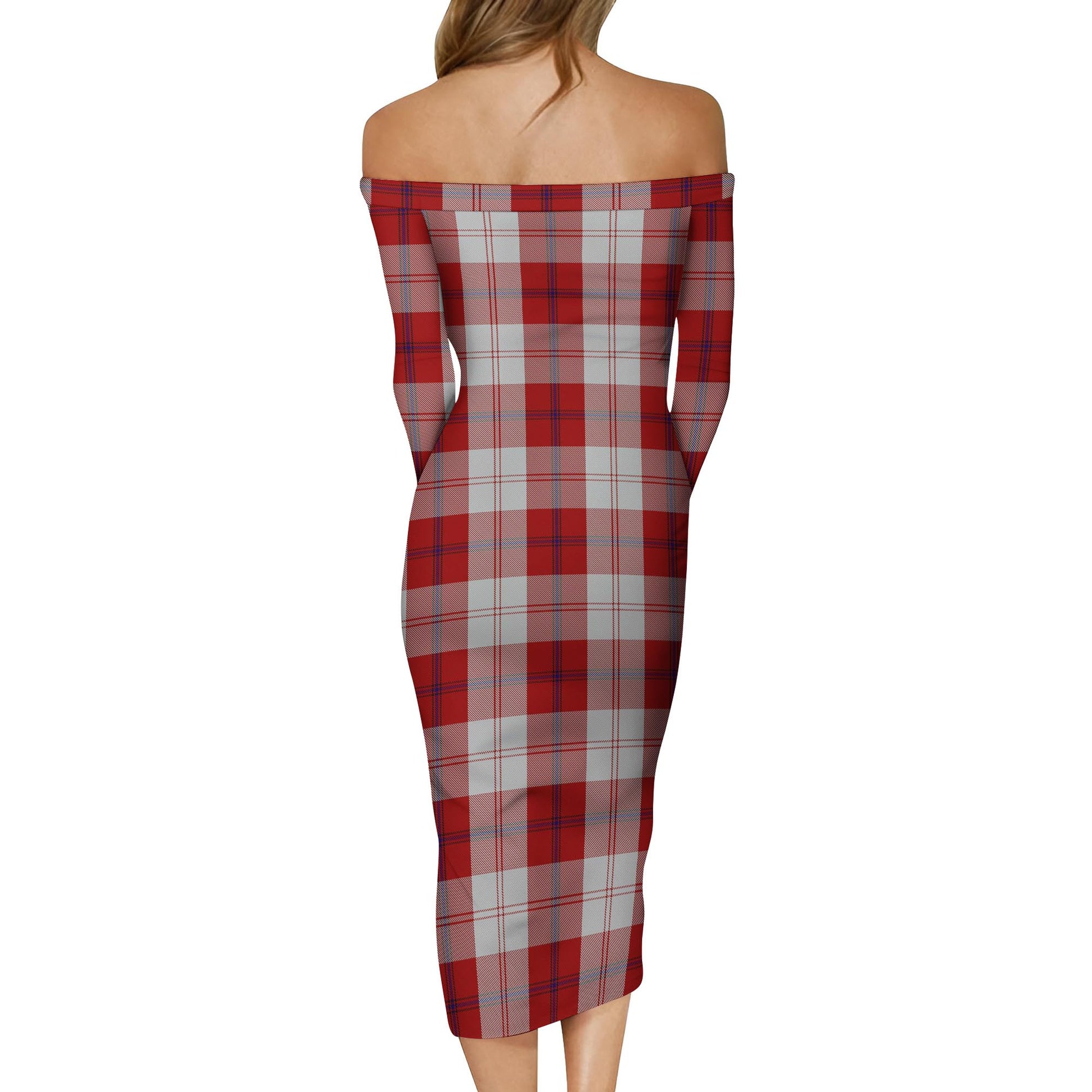 Cunningham Dress Tartan Off Shoulder Lady Dress - Tartanvibesclothing