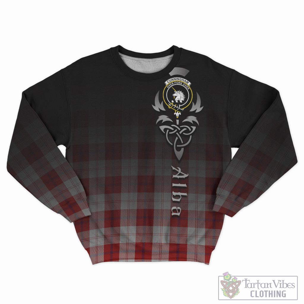 Tartan Vibes Clothing Cunningham Dress Tartan Sweatshirt Featuring Alba Gu Brath Family Crest Celtic Inspired