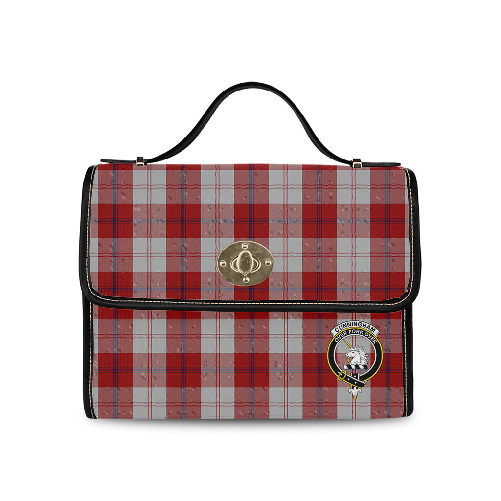 cunningham-dress-tartan-leather-strap-waterproof-canvas-bag-with-family-crest