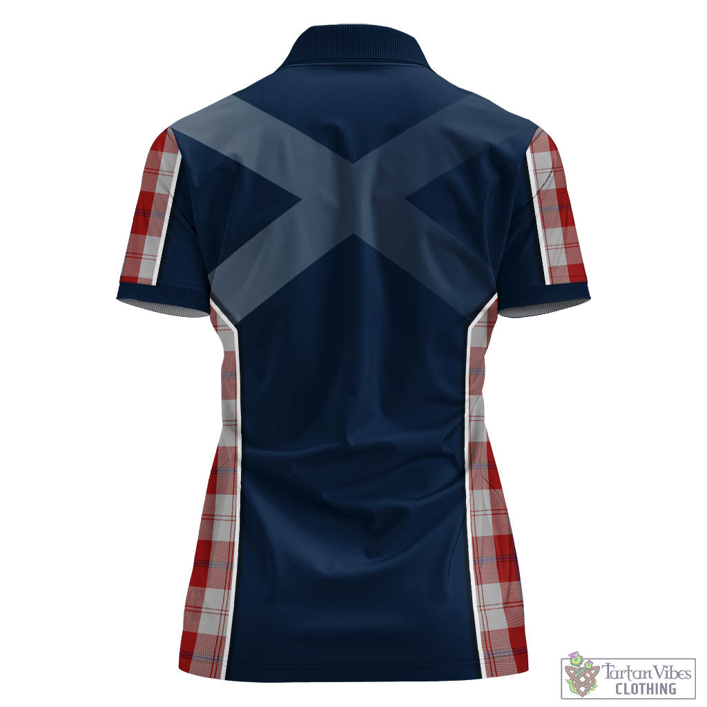 Tartan Vibes Clothing Cunningham Dress Tartan Women's Polo Shirt with Family Crest and Scottish Thistle Vibes Sport Style