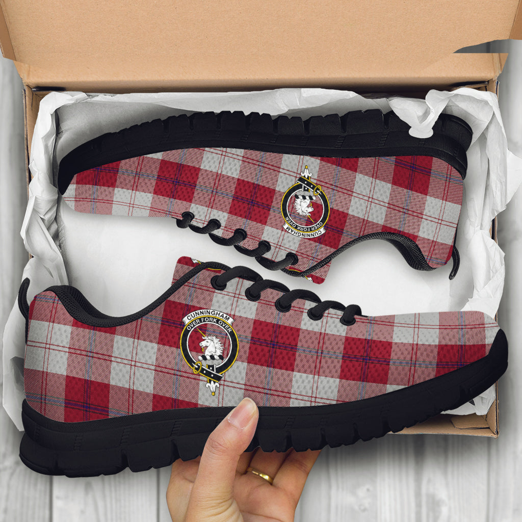 Cunningham Dress Tartan Sneakers with Family Crest - Tartan Vibes Clothing