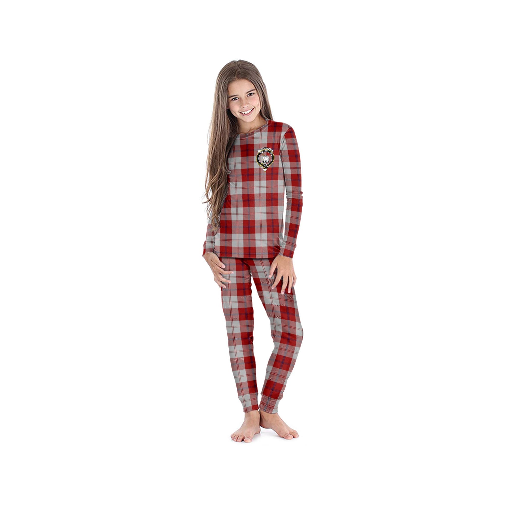 Cunningham Dress Tartan Pajamas Family Set with Family Crest - Tartan Vibes Clothing