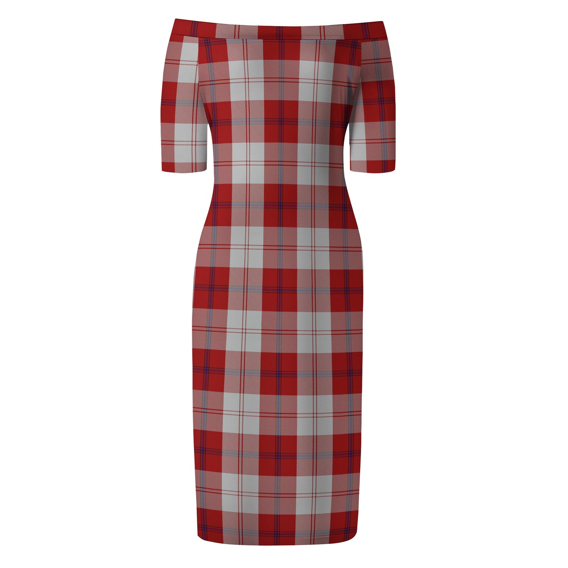 Cunningham Dress Tartan Off Shoulder Lady Dress - Tartanvibesclothing