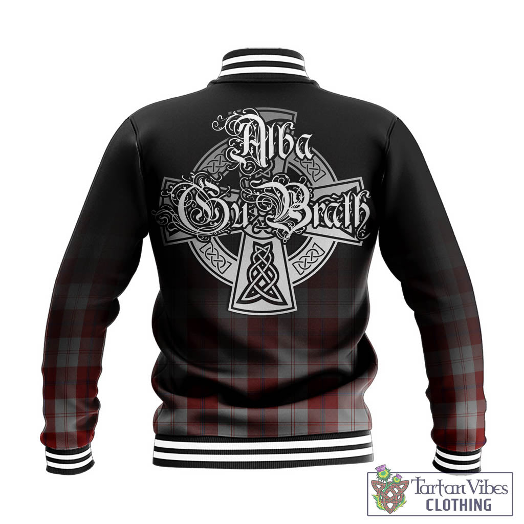 Tartan Vibes Clothing Cunningham Dress Tartan Baseball Jacket Featuring Alba Gu Brath Family Crest Celtic Inspired