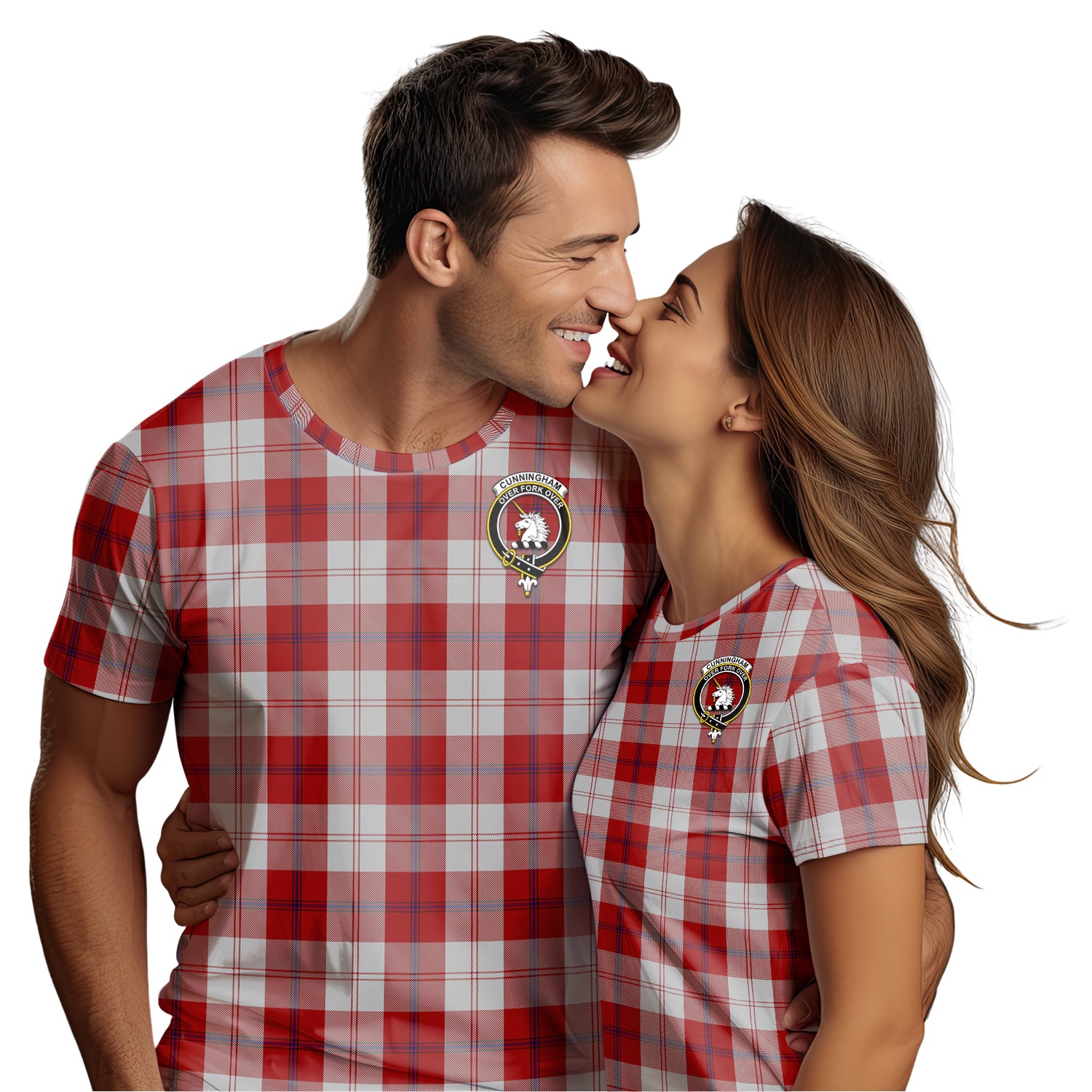 Cunningham Dress Tartan T-Shirt with Family Crest - Tartan Vibes Clothing