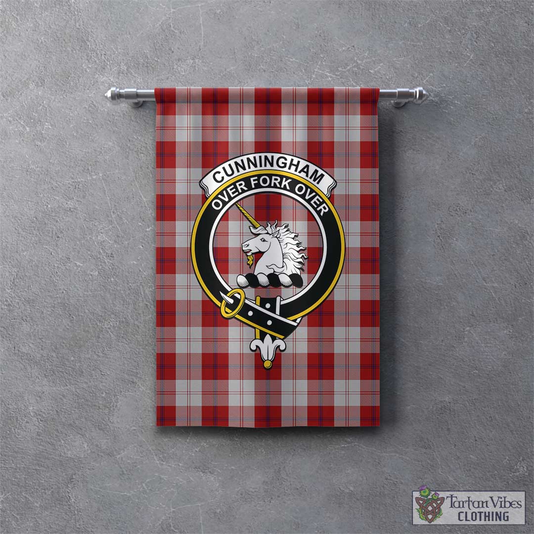 Tartan Vibes Clothing Cunningham Dress Tartan Gonfalon, Tartan Banner with Family Crest