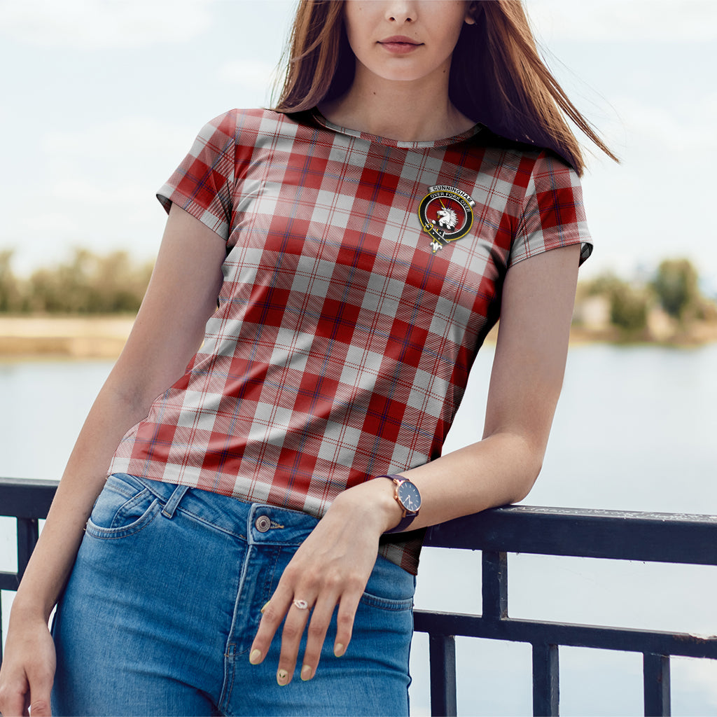 Cunningham Dress Tartan T-Shirt with Family Crest - Tartan Vibes Clothing