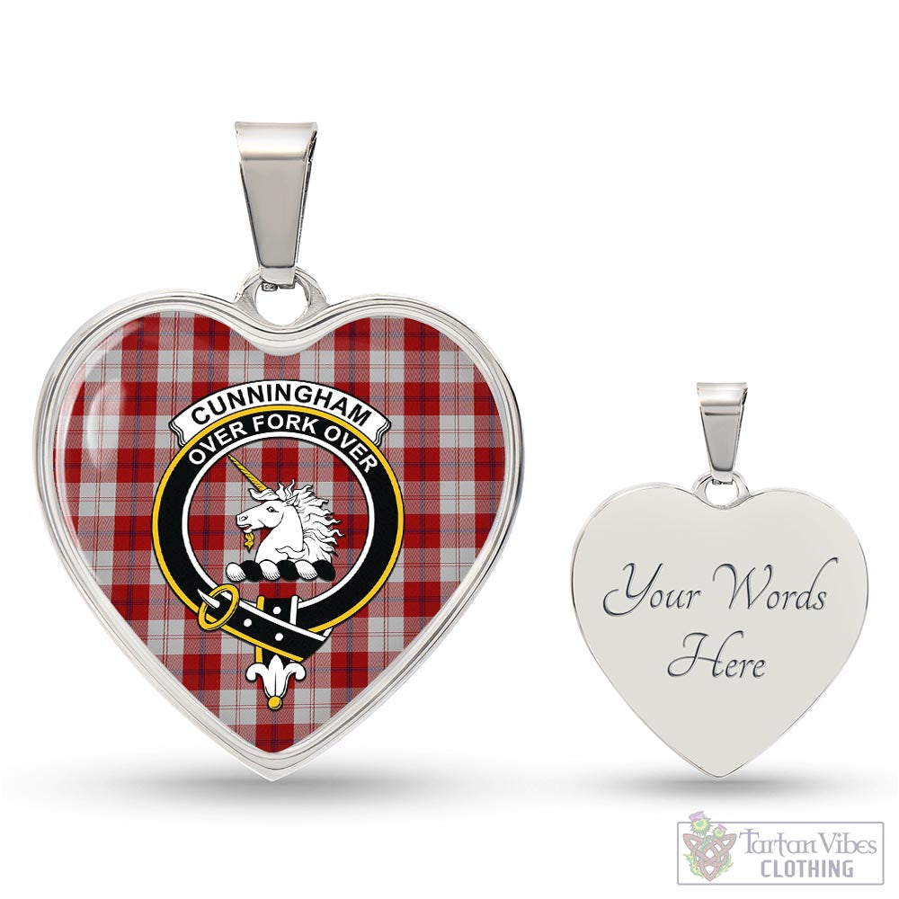 Tartan Vibes Clothing Cunningham Dress Tartan Heart Necklace with Family Crest