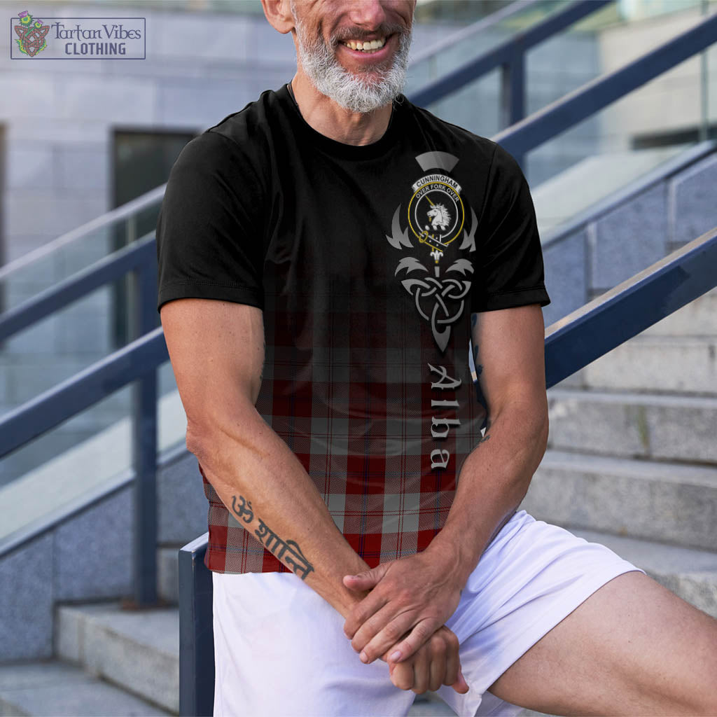 Tartan Vibes Clothing Cunningham Dress Tartan T-Shirt Featuring Alba Gu Brath Family Crest Celtic Inspired