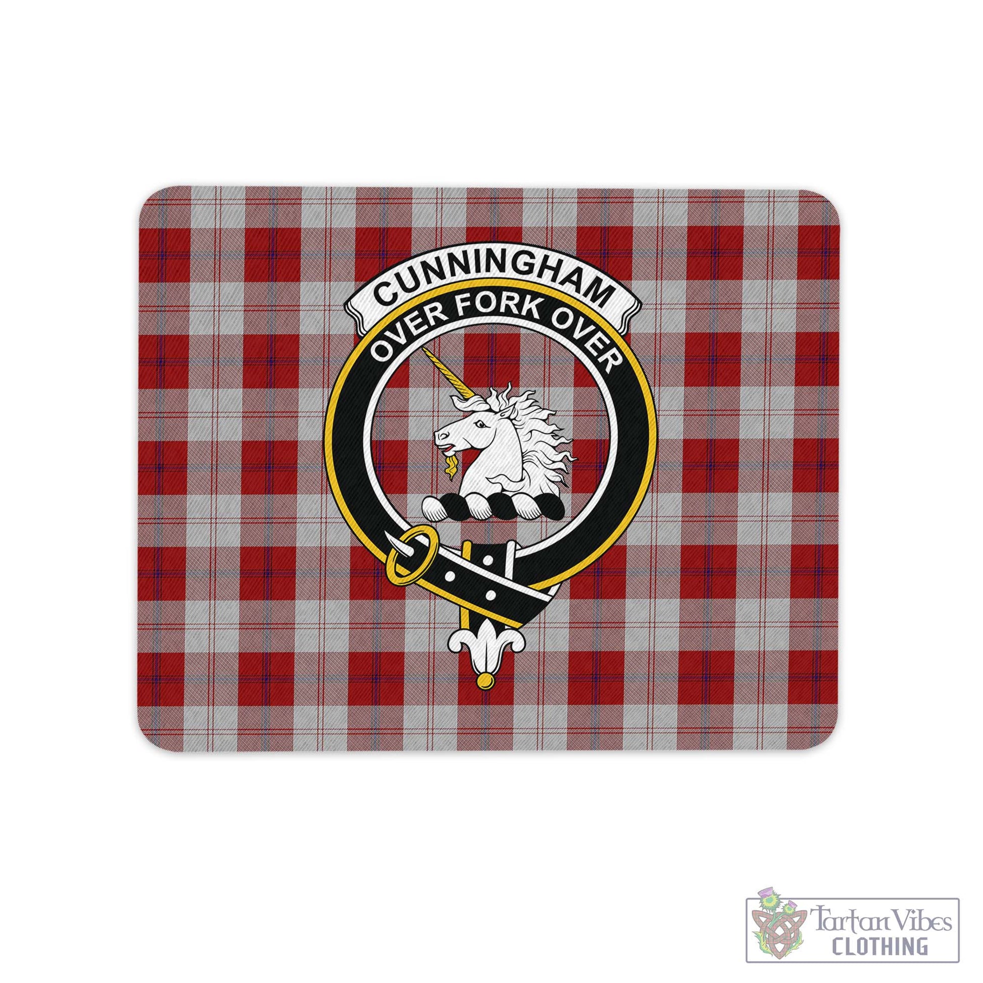 Tartan Vibes Clothing Cunningham Dress Tartan Mouse Pad with Family Crest