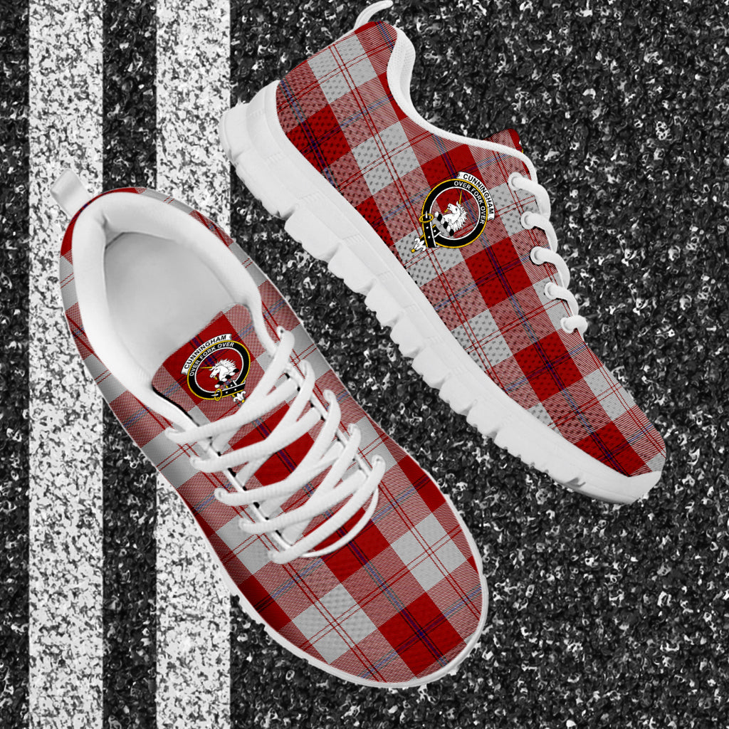 Cunningham Dress Tartan Sneakers with Family Crest - Tartan Vibes Clothing