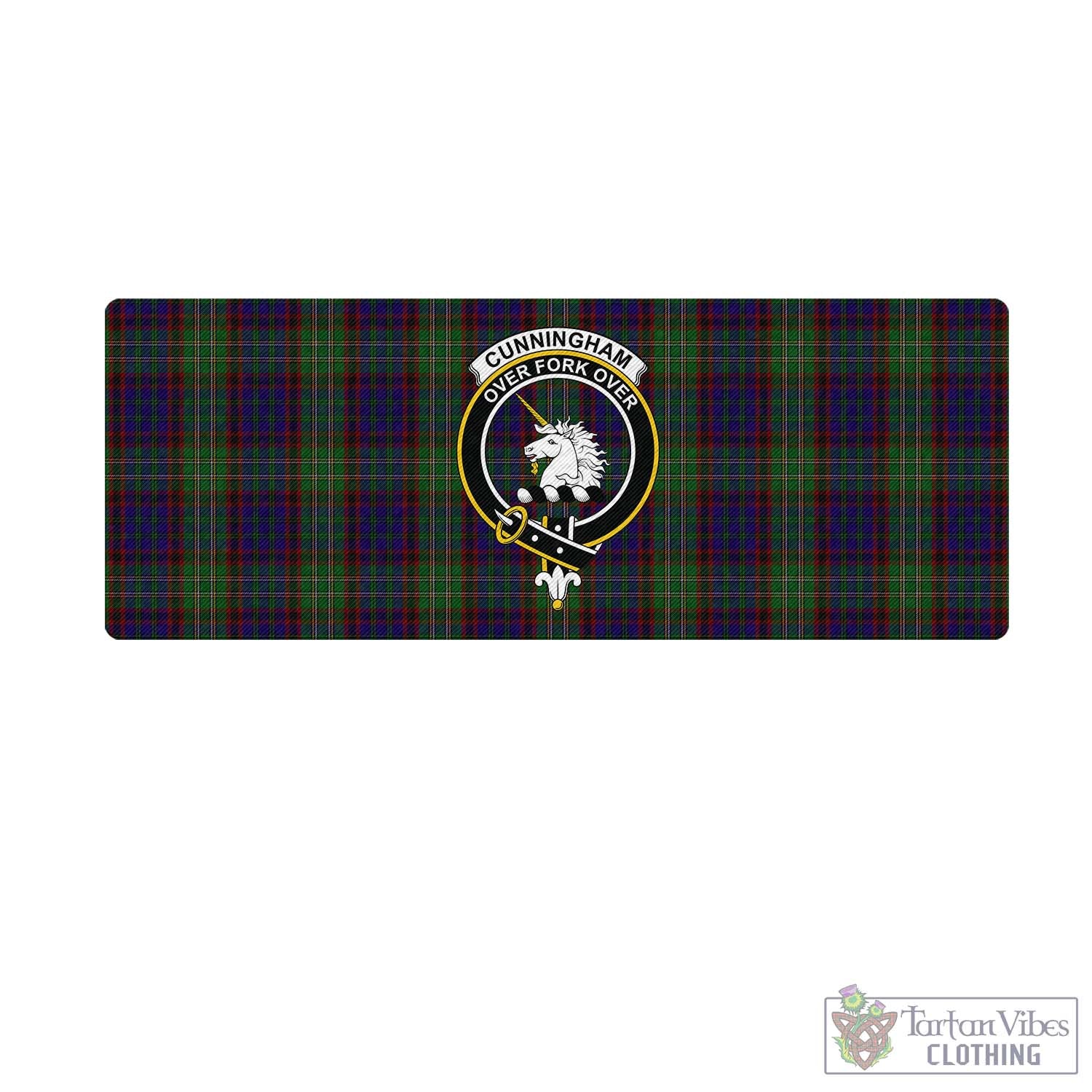 Tartan Vibes Clothing Cunningham Hunting Tartan Mouse Pad with Family Crest