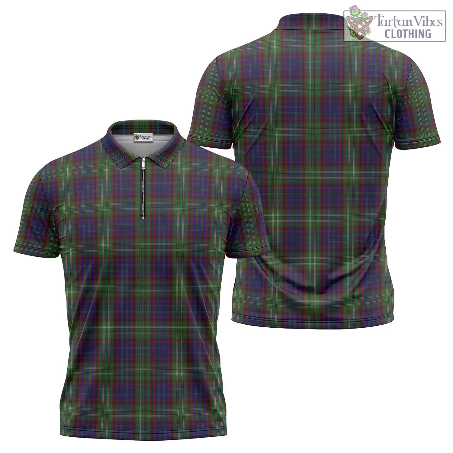 Tartan Vibes Clothing Cunningham Hunting Tartan Zipper Polo Shirt