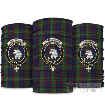 Cunningham Hunting Tartan Neck Gaiters, Tartan Bandanas, Tartan Head Band with Family Crest