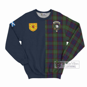 Cunningham Hunting Tartan Sweatshirt Alba with Scottish Lion Royal Arm Half Style