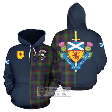 Cunningham Hunting Tartan Hoodie Alba with Scottish Lion Royal Arm Half Style