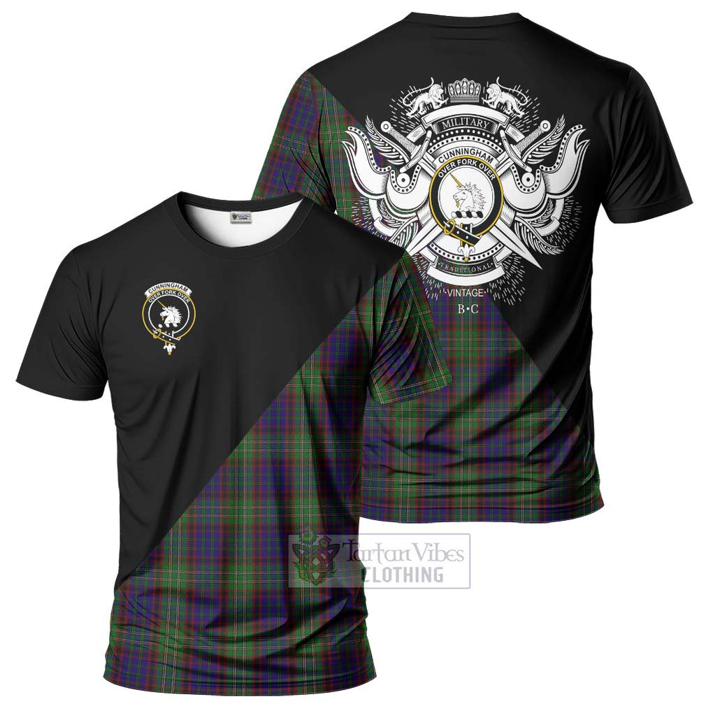 Cunningham Hunting Tartan T-Shirt with Family Crest and Military Logo Style Kid's Shirt - Tartanvibesclothing Shop