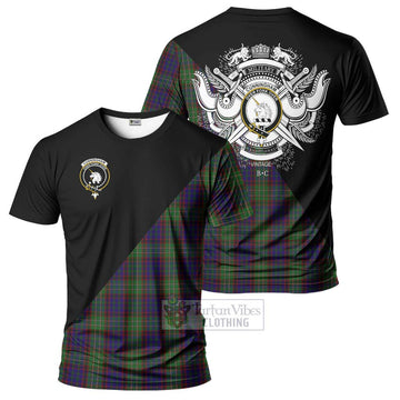 Cunningham Hunting Tartan T-Shirt with Family Crest and Military Logo Style