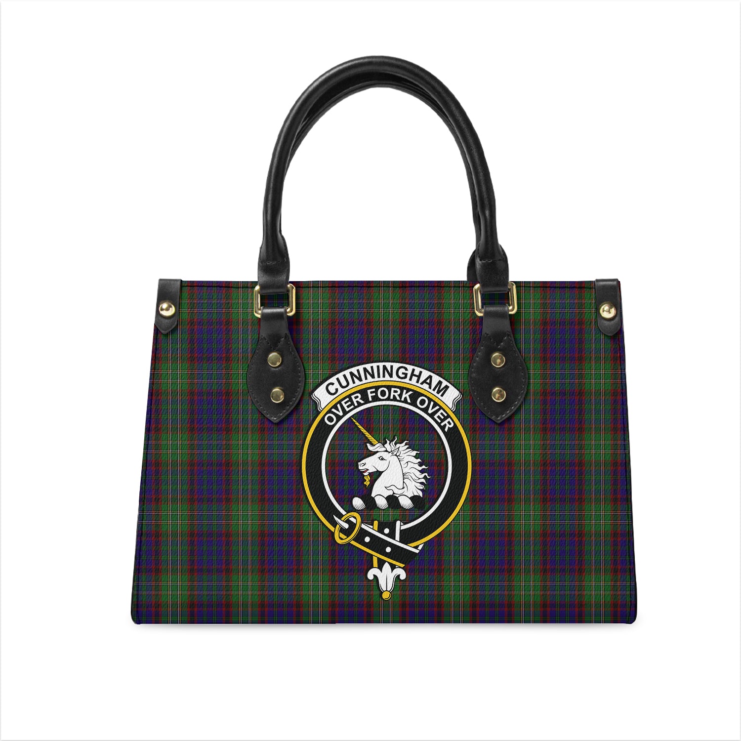 cunningham-hunting-tartan-leather-bag-with-family-crest