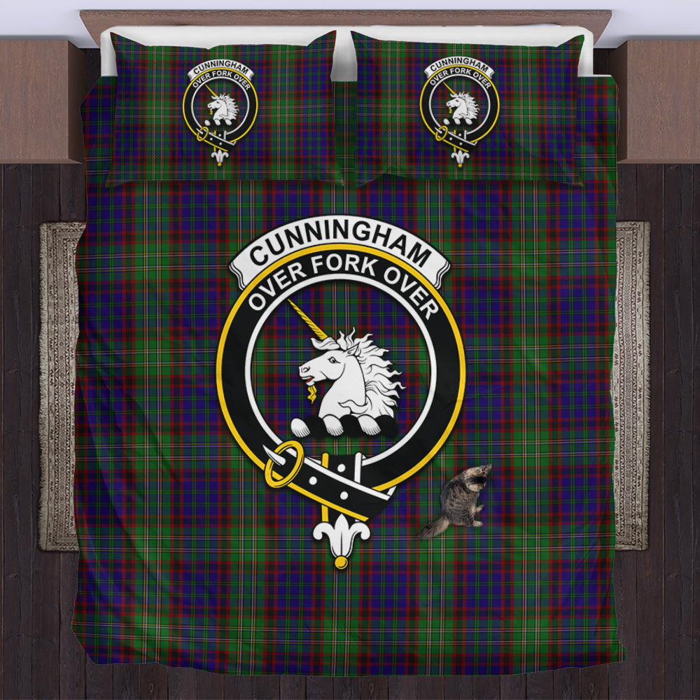 Cunningham Hunting Tartan Bedding Set with Family Crest US Bedding Set - Tartan Vibes Clothing