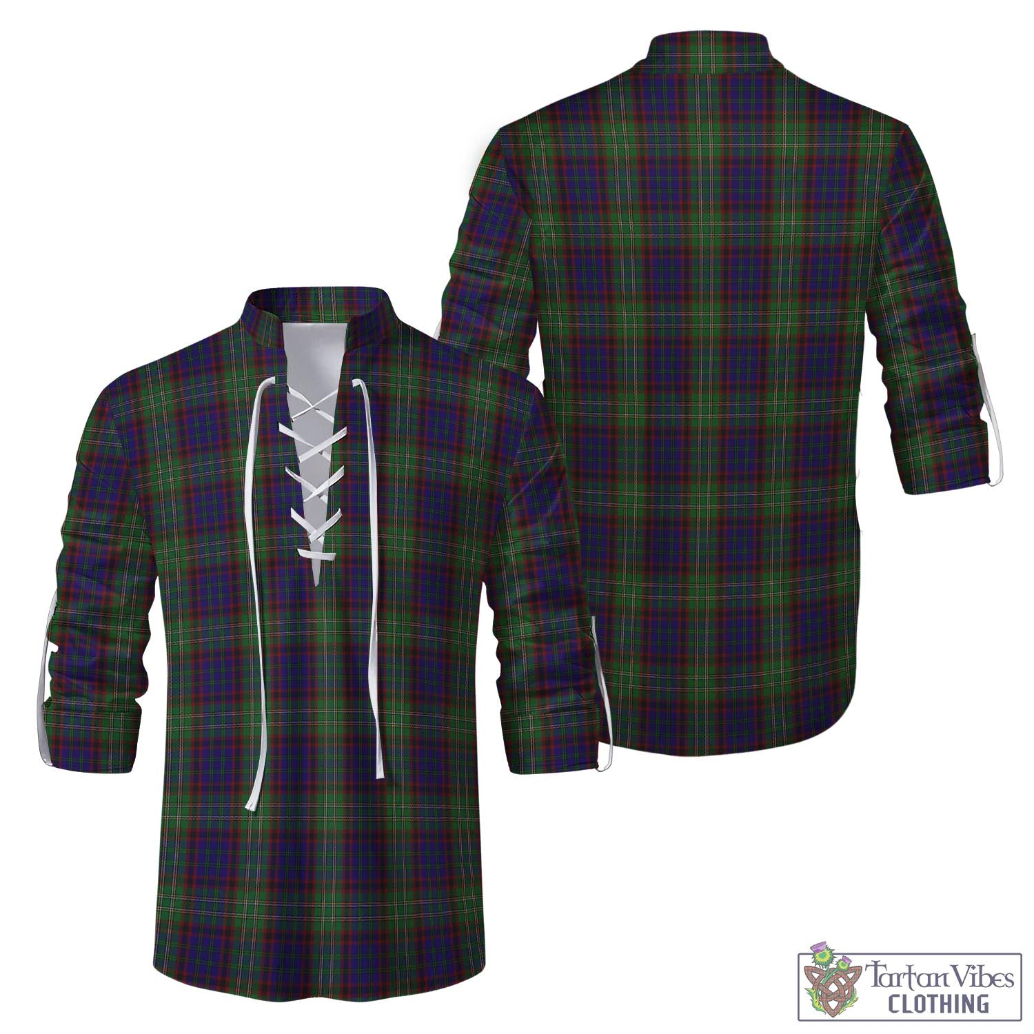 Tartan Vibes Clothing Cunningham Hunting Tartan Men's Scottish Traditional Jacobite Ghillie Kilt Shirt