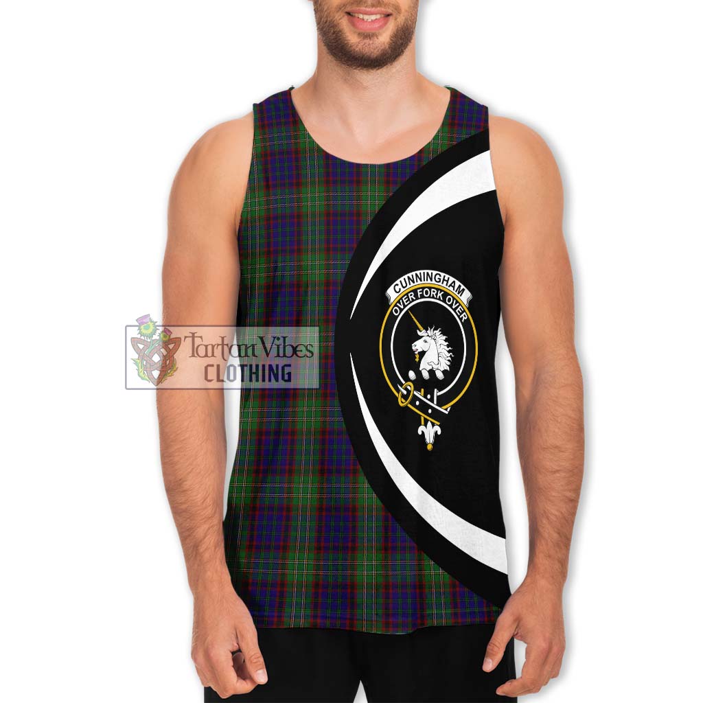 Cunningham Hunting Tartan Men's Tank Top with Family Crest Circle Style Men - Tartan Vibes Clothing